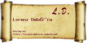 Lorenz Debóra névjegykártya